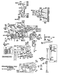 Cyl, Sump, Piston,oil Fill Diagram and Parts List for 170701-0149-XX  Briggs and Stratton Engine